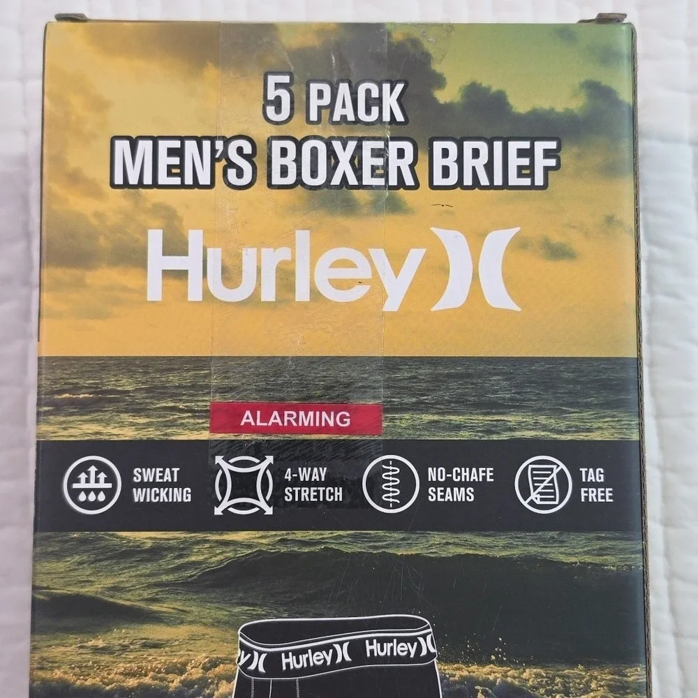 Hurley 5-Pack Men's Boxer Briefs Size M (32-34) 6